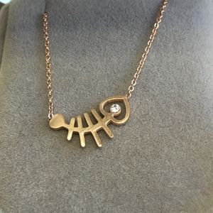 Rose gold tone adorable fish pendant necklace. New